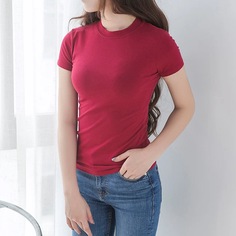 MRMT 2024 Brand New Women\'s T-Shirts Half-turtleneck Women T shirt for Female Cotton Tight Solid Color Tops Tees Woman Tshirt