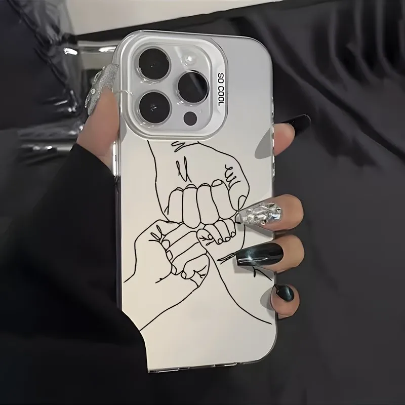 Warm Family Fist Pattern Phone Case For iPhone 17 16 15 14 13 12 11 Pro Xs Max Mini 8 7 Plus Air XR X 17e 16e Shockproof Cover