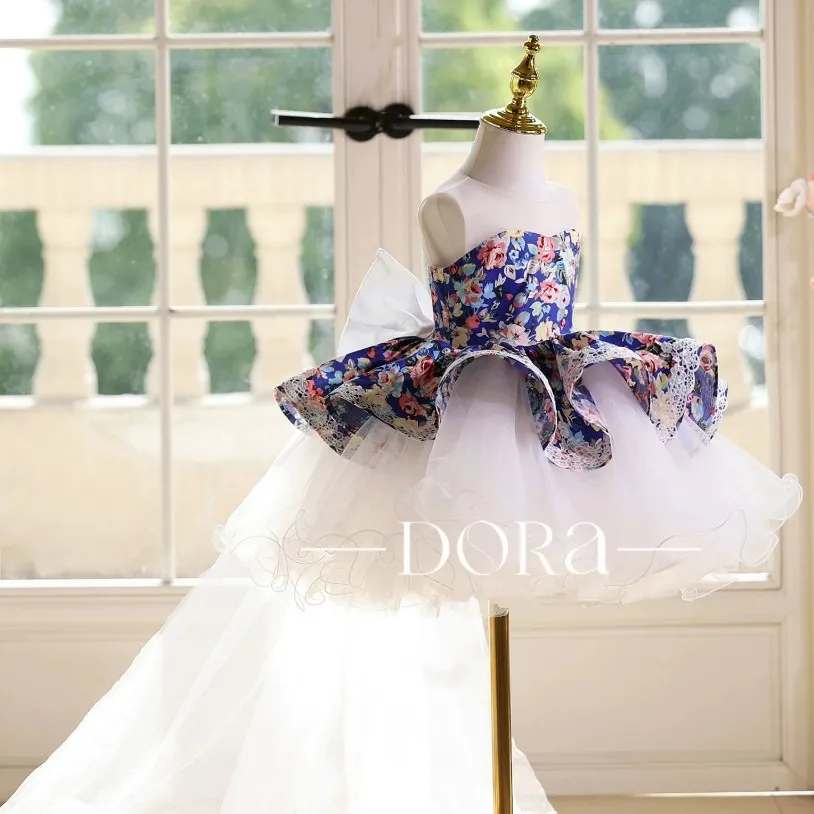 Neues Kinder-Partykleid für Klavierauftritte, Hochzeiten, Geburtstagsfeiern, Festliches Kleid für Mädchen A5088 Vestidos Infantil – Detail 4