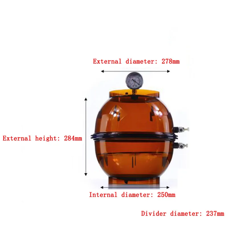 

Sample storage tank with dual valves and negative pressure vacuum gauge - brown plastic vacuum dryer