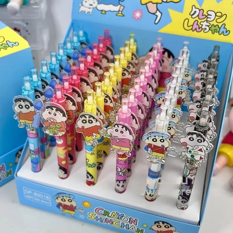 Crayon Shin-chan 6/48pcs Point Pen Cartoon Ink Gel Pen Ballpoint Pen School Office Student Writing Stationery Supply Girls Gifts view 5