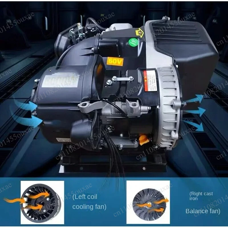 6KW Electric Start Range Extender Dual Cooling Silent Inverter Generator for Electric Vehicle 48V 60V 72V