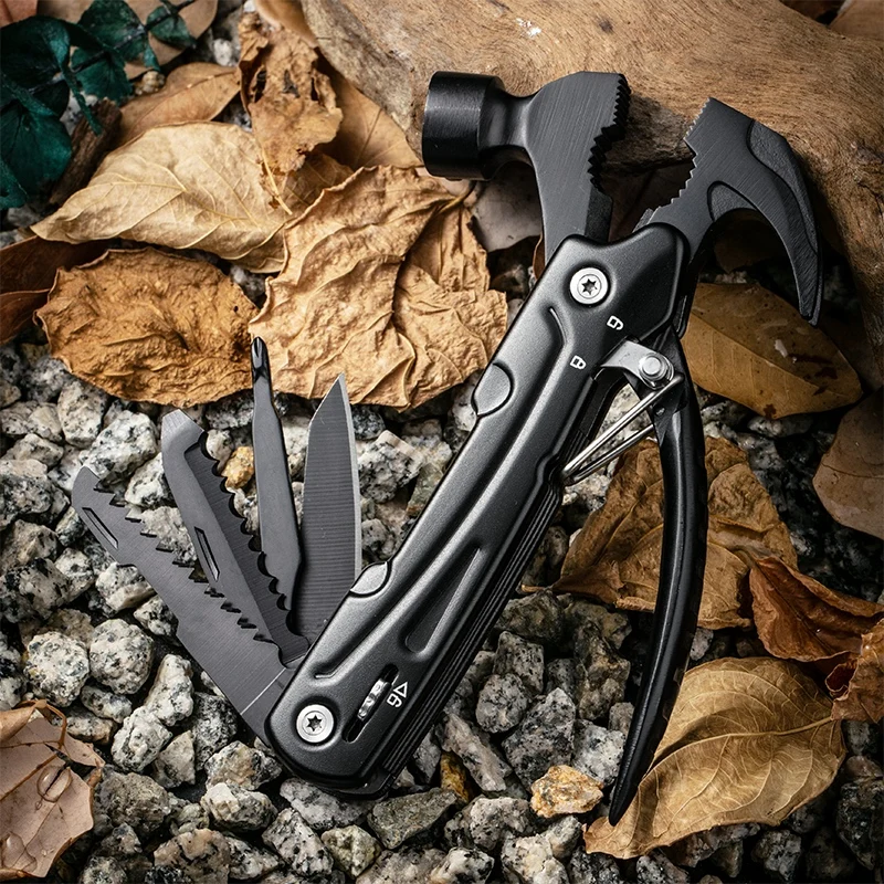 wholesale Stainless steel multi-purpose folding hammer axe  pliers Portable outdoor tools