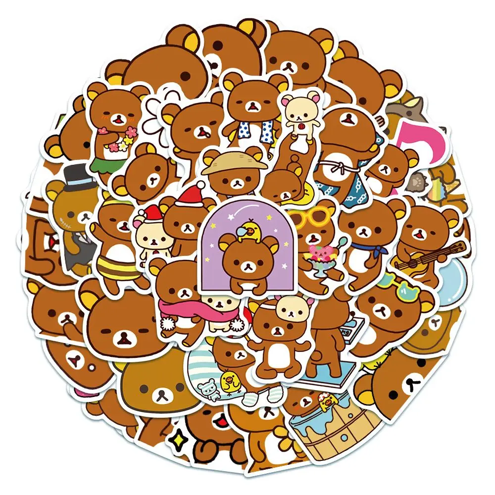 Sticker Decor Animal Sticker Self-Adhesive DIY Scrapbooking Cartoon Bear Sticker Graffiti Stickers Rilakkuma Stickers