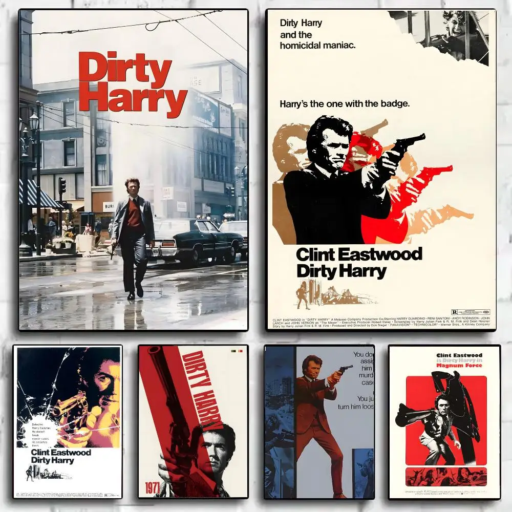 D-Dirty H-Harry Classic Movie Poster Art HD Art Sticky Wall Waterproof Home Living Room Bar Decoration