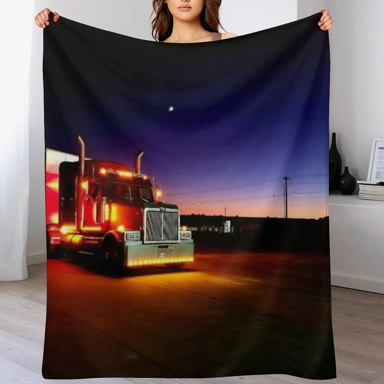 

Chris's Western Star Big Rig Throw Blanket Large manga Soft Sofas Blankets