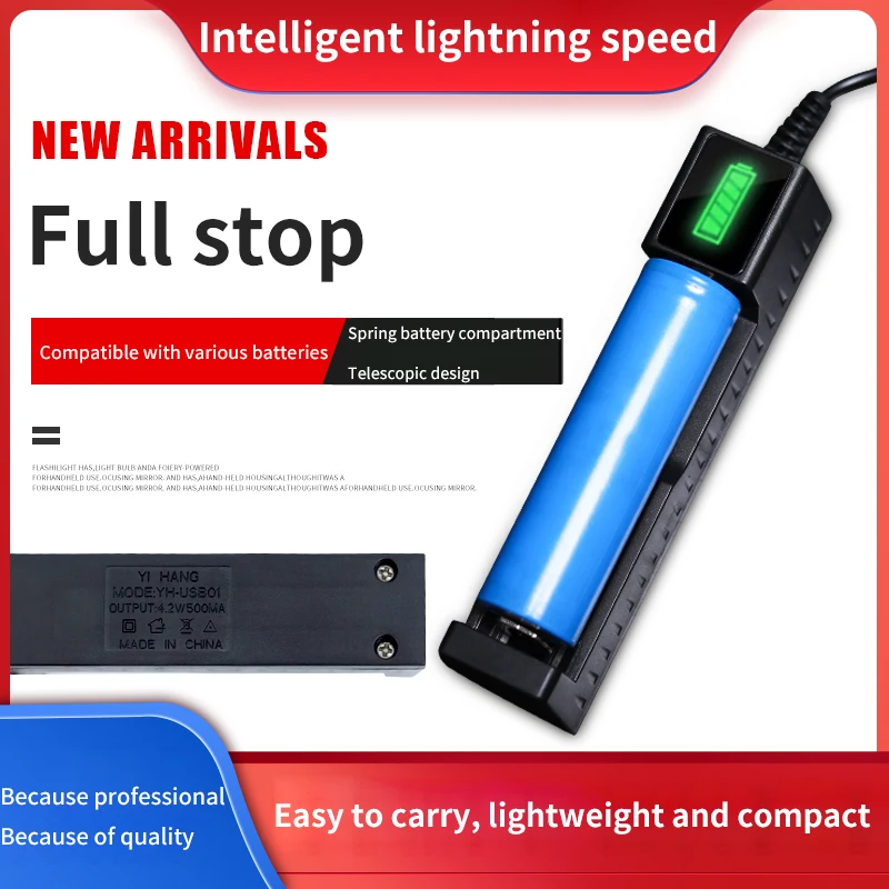 Chargeur de batterie au lithium aste USB, 18650, 1/2 emplacements, 220V CA, 16340, 14500, 18650, 26650, 3.7, charge, touristes