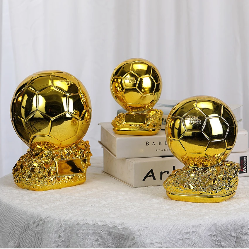 Golden Ball Trophy Custom Football Final Shooting Athlete Electroplating Model Resin Soccer Cup Fans Collectibles Souvenirs Gift