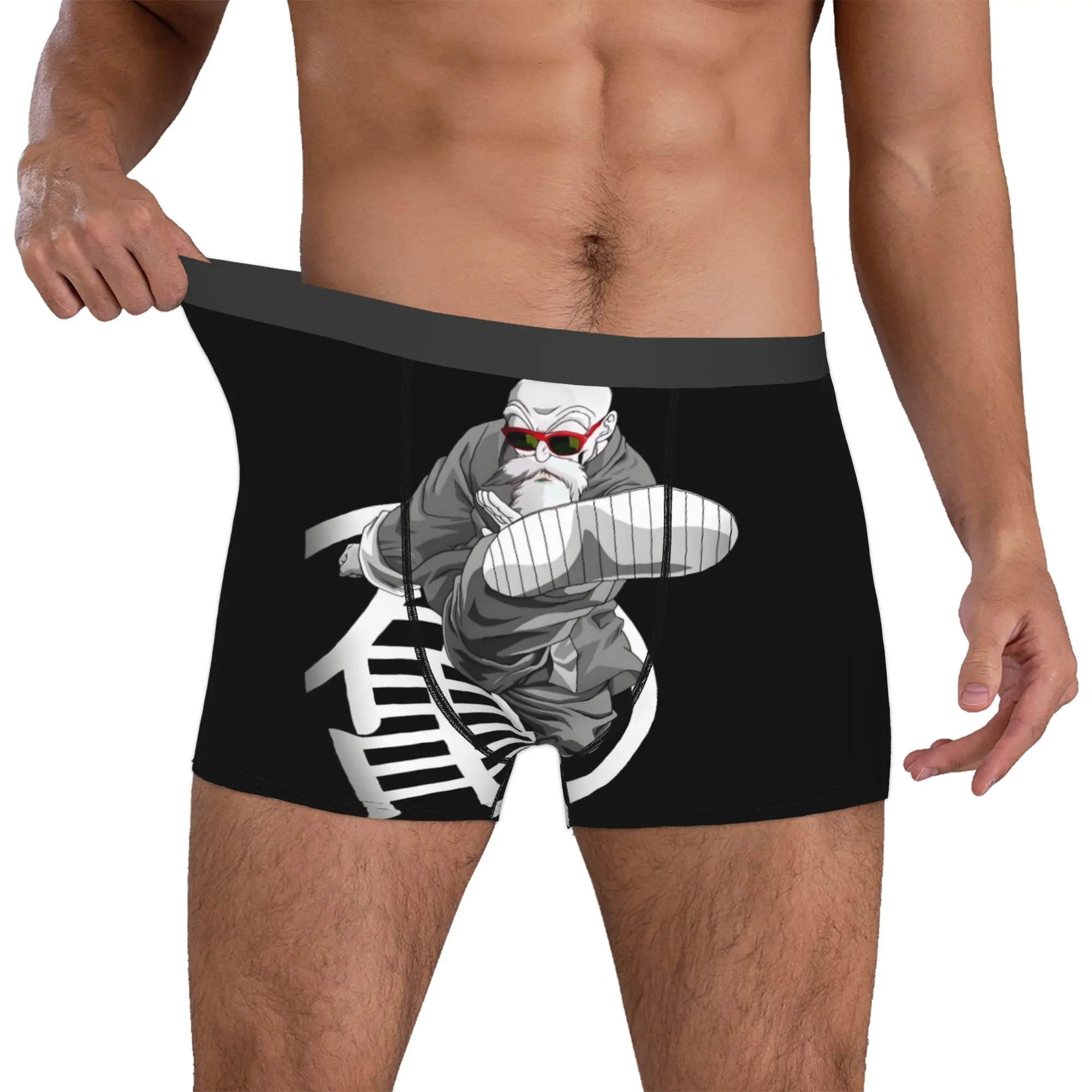 Custom Master Roshi Hot Comic Unterwäsche für Herren, bedruckt, kraftvolle Boxershorts, Slips, weiche Unterhose