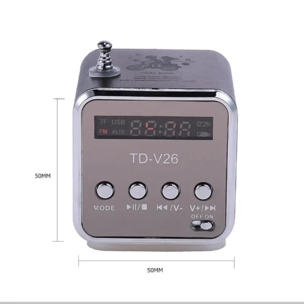 TD-V26 راديو FM صغير محمول مايكرو ثلاثة أضعاف بلوتوث صوت محمول للكمبيوتر الهاتف المحمول MP3 الموسيقى دعم مايكرو TF بطاقة SD