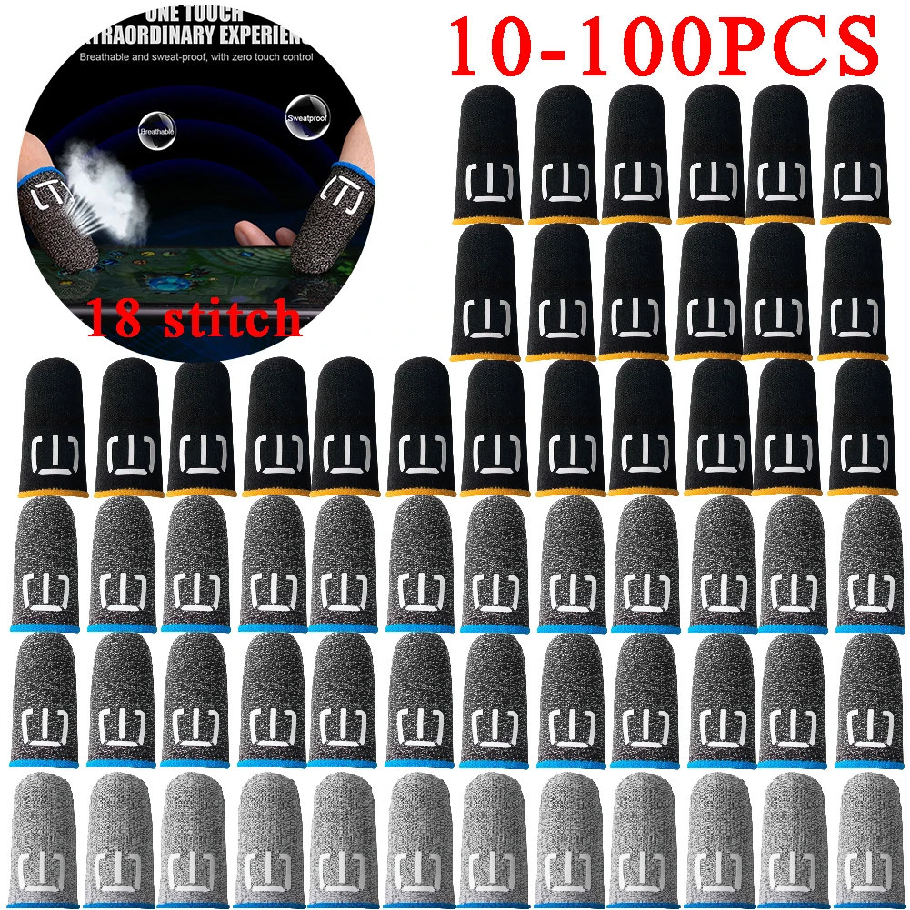 100-10PCS Finger Abdeckung Spiel Controller Für PUBG Sweatproof Anti-slip Fingertip Abdeckung Daumen Handschuhe Für Mobile spiel