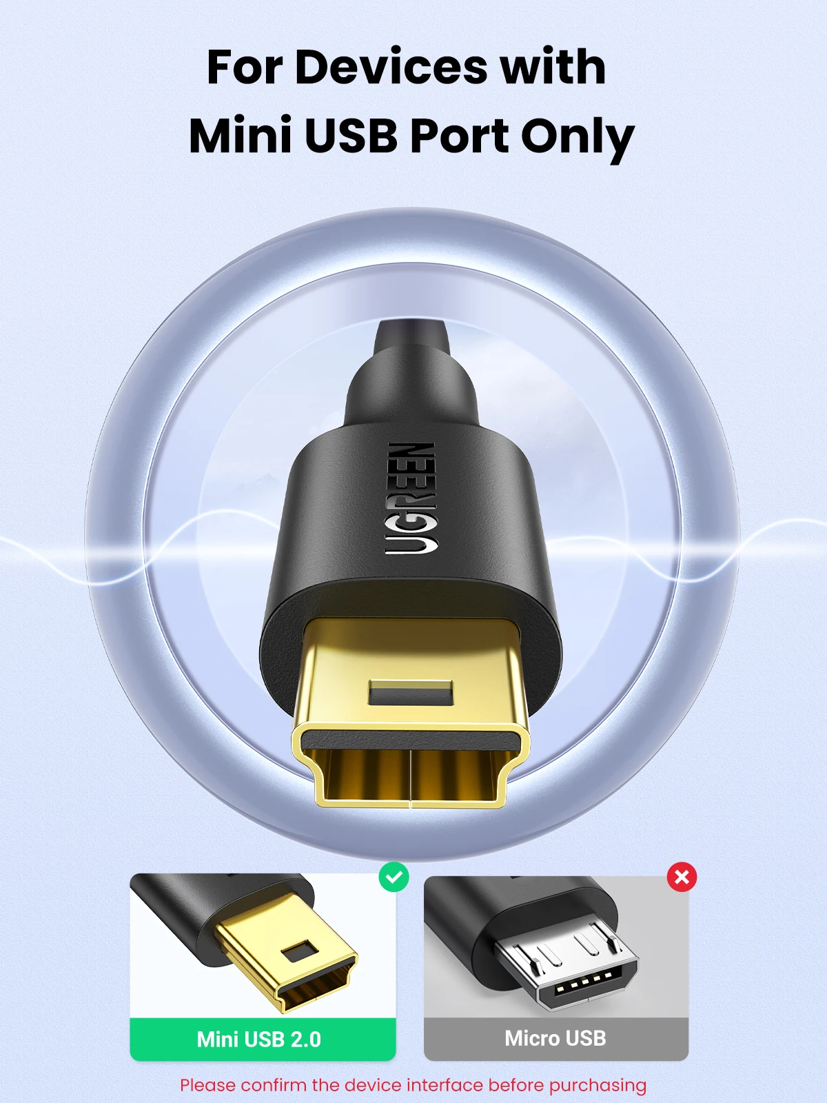 Ugreen-미니 USB 케이블 미니 USB to USB 빠른 데이터 충전기 케이블, MP... - 1