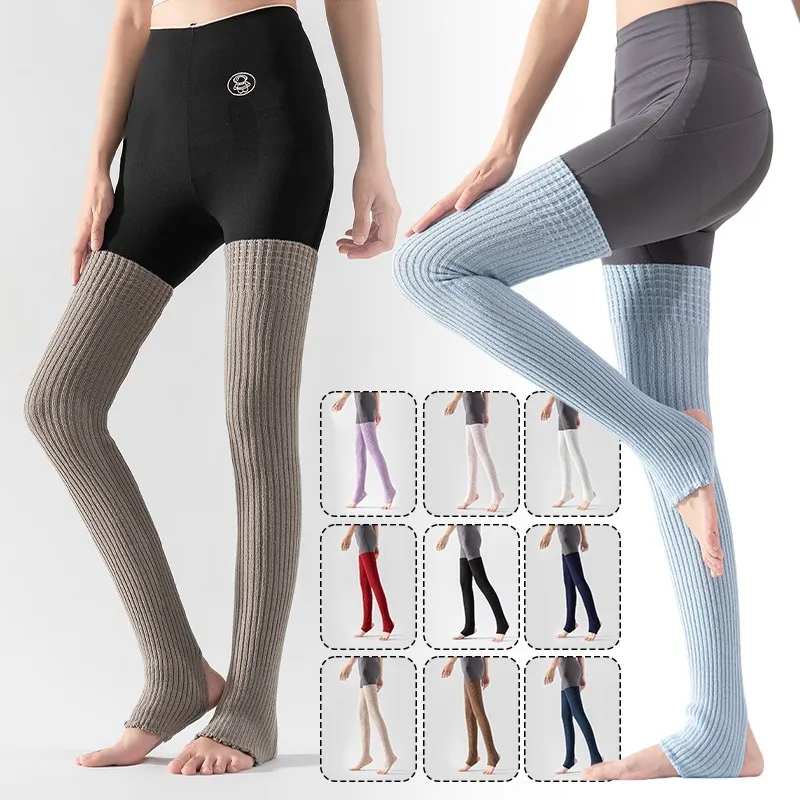 1 paire 75cm jambières cuissardes hautes chaussettes de Yoga antidérapantes longues bas de sport Pilates femmes Fitness chaussettes tricotées nouveau