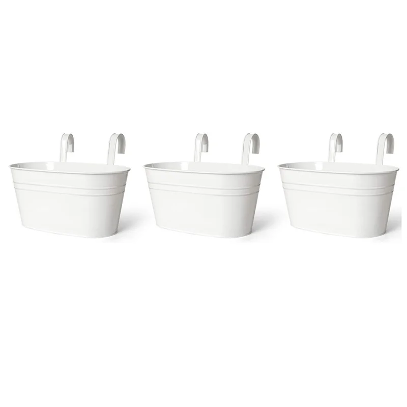 

A23P подвесные цветочные горшки, металлические железные настенные цветочные горшки для перил, балкона, сада, украшения дома, 3 шт.