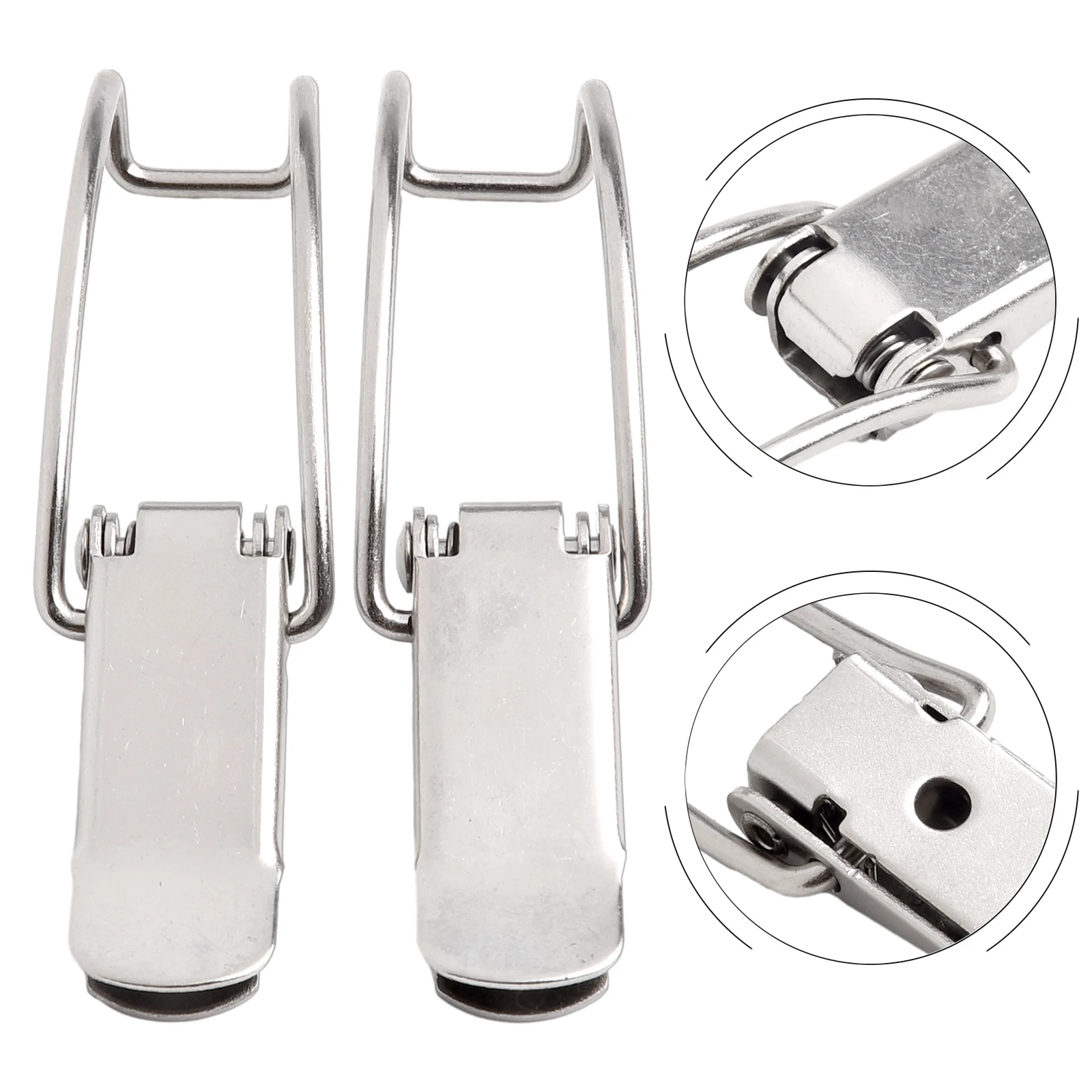 2PCS Lron Schrank Box Haspe Lock Frühling Latch Lock Für Schrank Hardware Feste Verbindung Verhindern Lösen Verformung