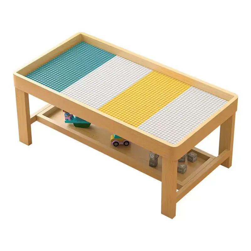 Solid wood building block table middle storage educational multi-functional toys sand table large shopping mall commercial table