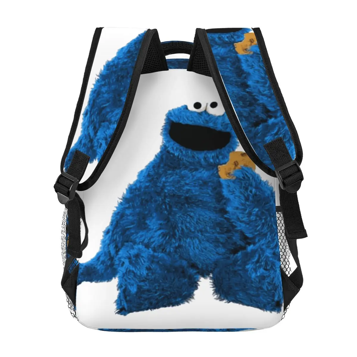 Sacs à dos Cookie Monster pour garçons et filles, cartable pour étudiants, sac à dos de voyage de dessin animé, grande capacité, initié