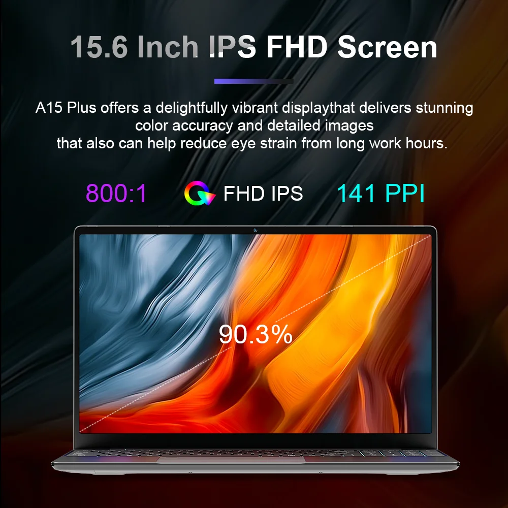 Ninkear-Computador portátil com FHD AMD Ryzen, 15,6 em IPS, A15 Mais™Computador para jogos com Windows 11, 7 Caderno 5700U, 32G, DDR4, 3200Mhz, 1TB,