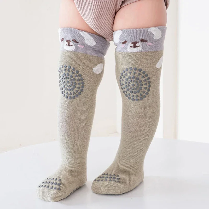 Cartoon Baby Knee High Socks Cute Animal Infant Thigh High Sock for Newborn Boy Girl Soft Cotton Anti-slip Floor Socks