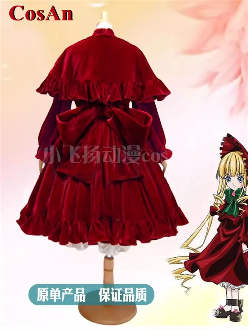 Cosan Anime Rozen Maiden Reiner Rubin Cosplay Kostuum Zoete Rode Formele Jurk Rollenspel Kleding Jubileum Shinku Lolita