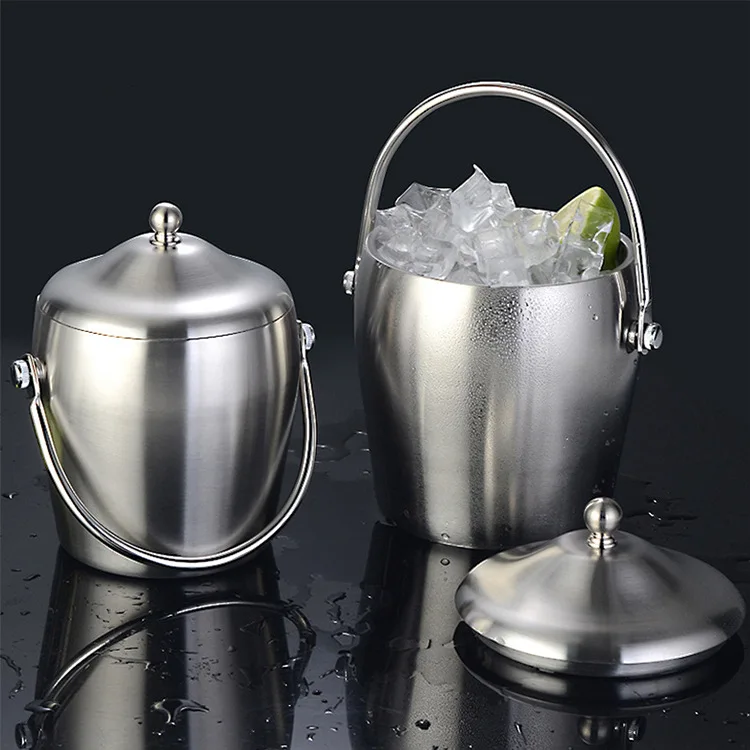 thickened-stainless-steel-drum-shaped-ice-bucket-bar-beer-block-ice-bucket-commercial-and-home-use-beer-barrel-insulated-bucket