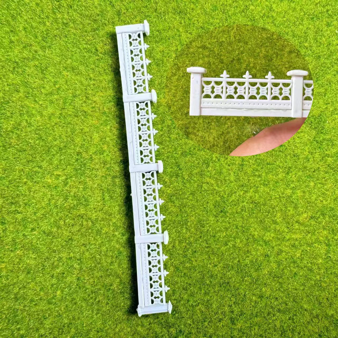 12cm N Scale Model Fence 1/150 white plastic fence dollhouse decorative Landscape model train layout