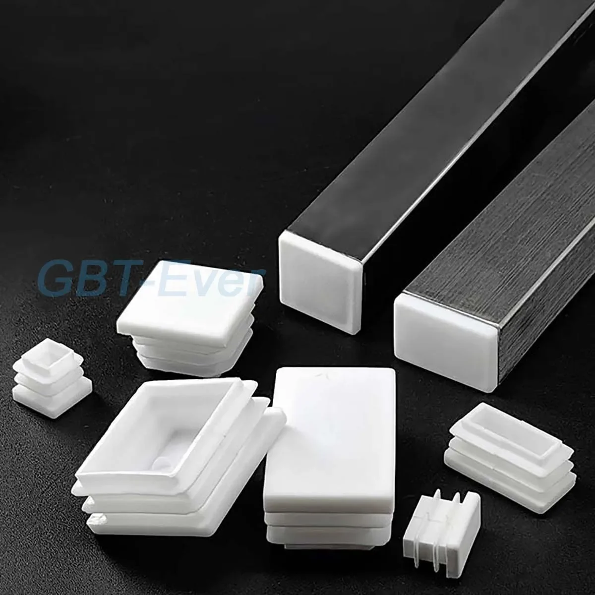 10x20mm-100x100mm White Square Plugs Pipe Tube Cap Plastic Tubing End Cap Insert Blanking Stopper Rectangle Dust Cover