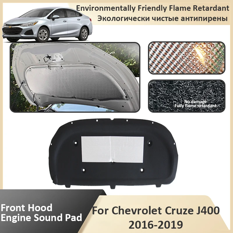 

Front Hood Engine For Chevrolet Cruze MK2 J400 D2LC K 2016 2017 2018 2019 Fireproof Soundproof Mat Flame Retardant Accessories