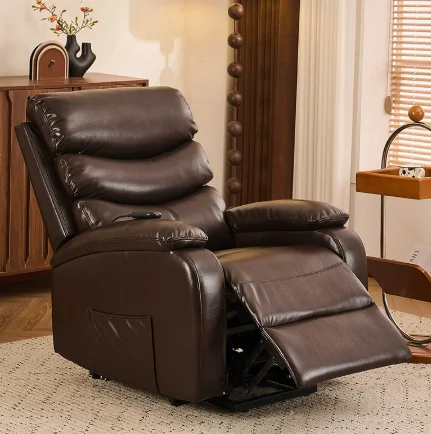 Modern Electric Power Lift Recliner Chair, Tri-Motor Leather Massage Sofa, Single Seat, Extendable, Eco-Friendly Elderly view 5
