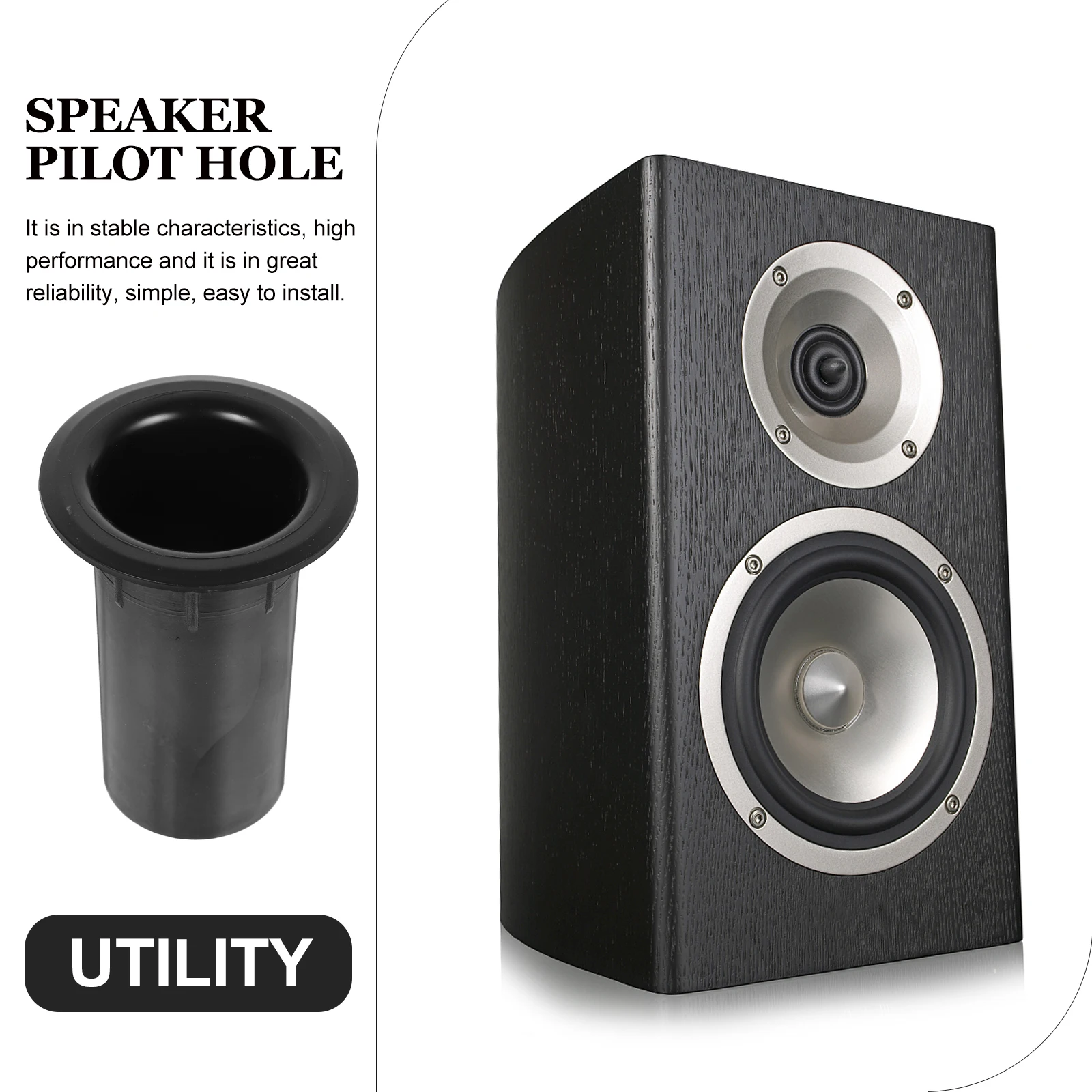 12pçs tubo de porta de alto-falante, substituição de plástico, tubo reflexo de baixo, boca de sino, acessório atraente de plástico