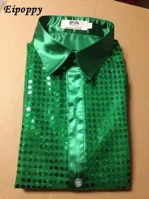 어린이 쇼 셔츠, 반짝이는 스팽글 무대 의상, 댄싱 코러스 셔츠, 남성 쇼