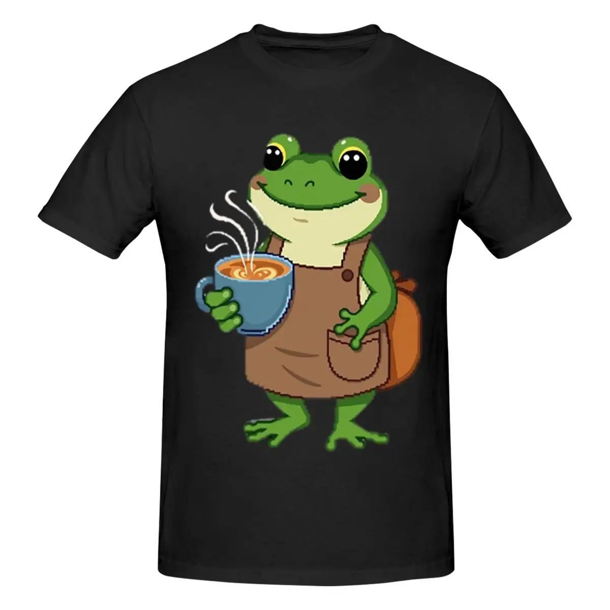 

Pixel Frog Men T-Shirt Funny Oversized T Shirts Men's O-Neck Cotton Tees Short Summer Male