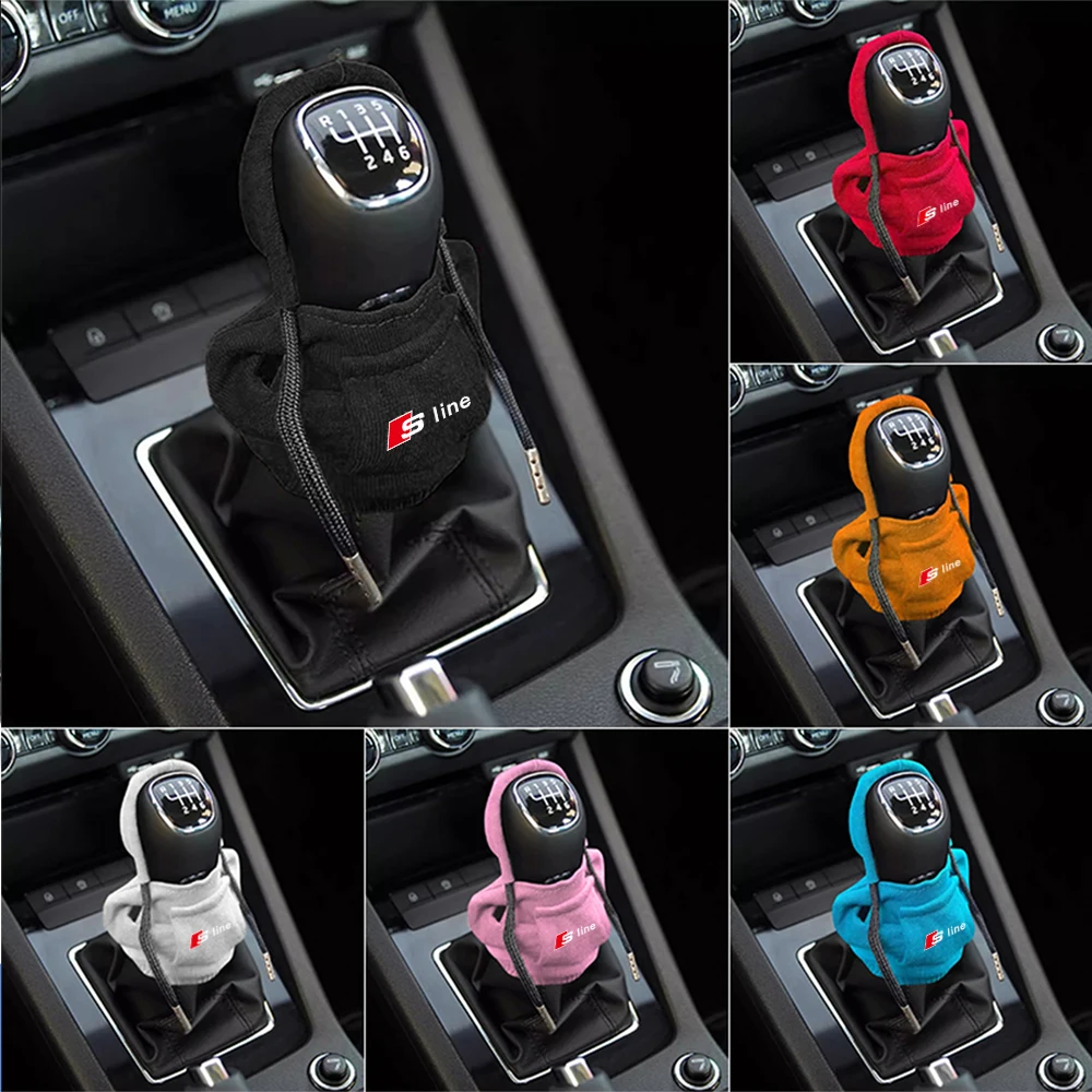 Hoodie Car Gear Shift Cover Handle Decoration Auto Stying for Audi SLine A3 8P 8V A6 C7 C6 Q5 8R A4 B8 B7 Q7 4L Q2 Q3 8U F3