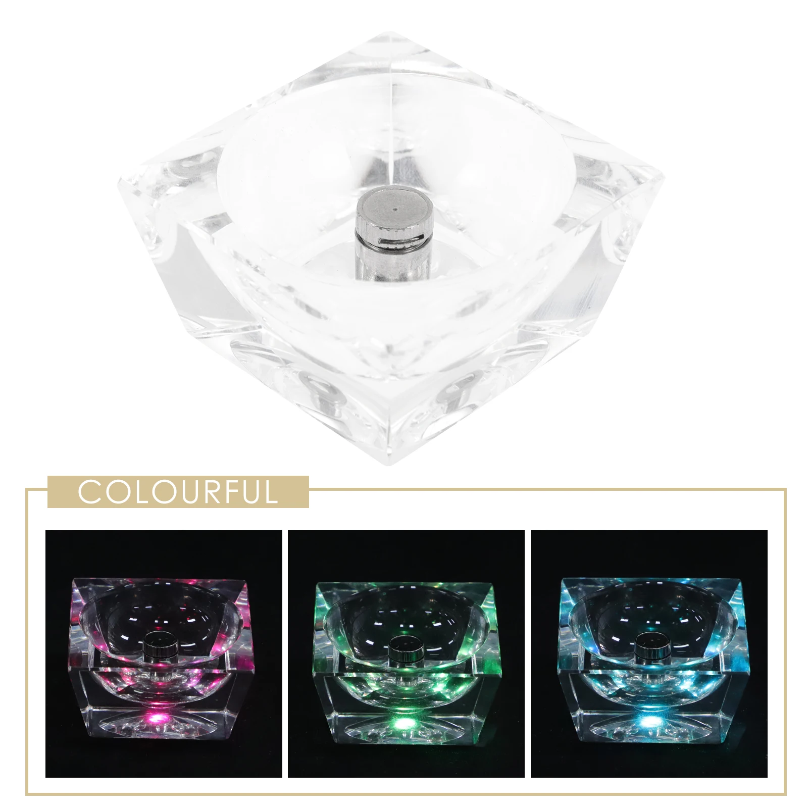Base per display con sfera di cristallo Luce a LED Supporto rotante Sfera Supporto per pietra Supporto per figurine Decorazione domestica ricaricabile tramite USB