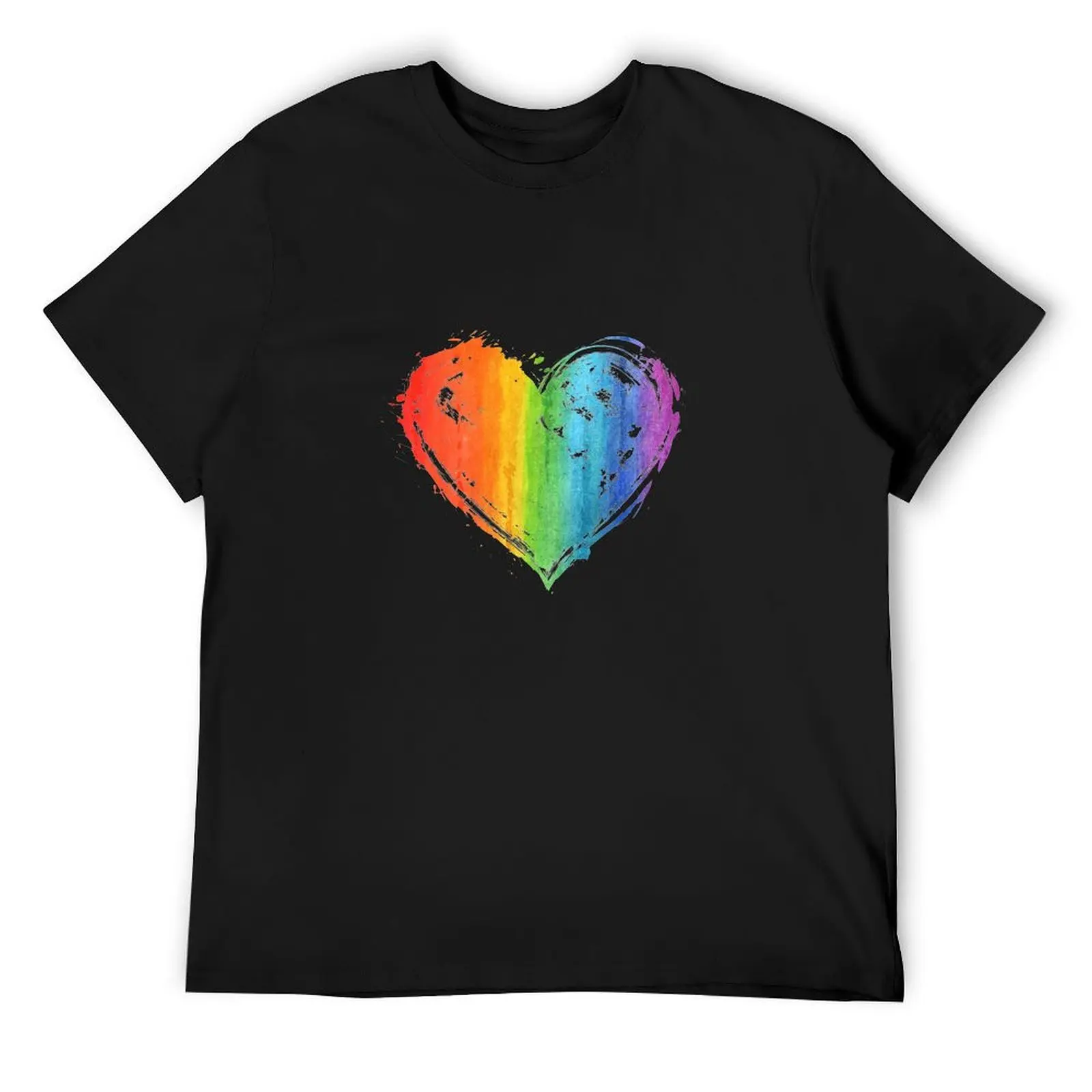 LGBT Gay Lesbian Pride Month Heart Flag LGBT Equality T-Shirt oversizeds anime t shirt for men