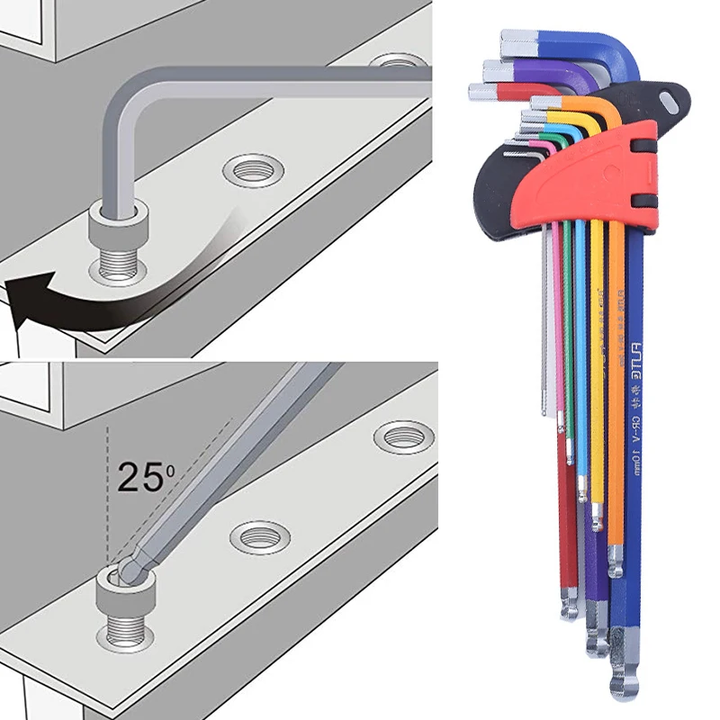 Imagem -02 - tipo Allen Key Conjunto Hex Wrench Screwdriver Conjunto Hexagon Spanner Universal Ball End Torx Star Keys Ferramenta Ferramentas Manuais Kit Pcs l