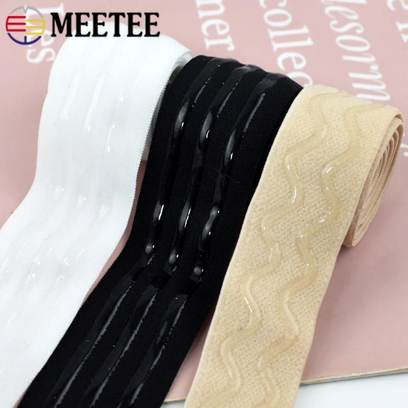 25/30mm Silicone Elastic Band for Bra Strap Non-slip Underware Rubber Bands Stretch Webbing Ribbon Tape DIY Sewing Accessories