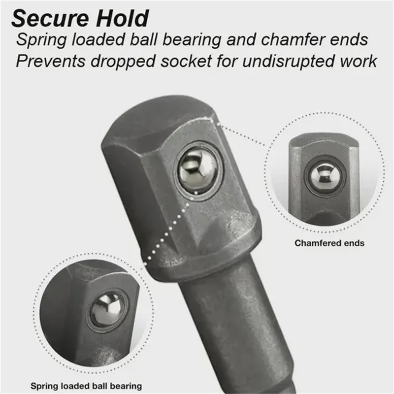 Imagem -04 - Hexagonal Handle Haste Adaptador Luva Conversão Rod Cabeça Quadrada Soquete de Extensão 12 38 14 Pcs Set