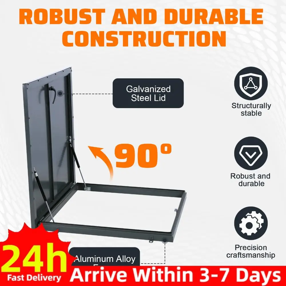 

Металлический люк-капот 35.83x35.83 дюйма, водонепроницаемый, с газовым амортизатором и ручкой, для подвалов, церноханов, домов, чердаков