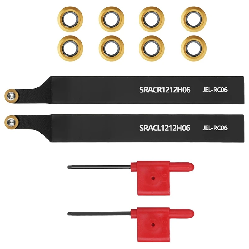 

1/2 Inch SRACR/L1212H06 Lathe Holders Lathe Turning&Profiling Tool Holder,2 Tools Holder,10 RCMT0602 Milling Insert