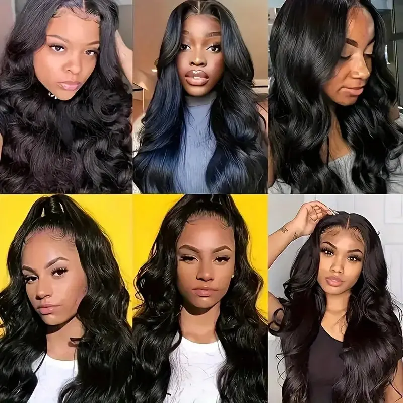 18 36 Inch Natural Black 13x6  Lace Frontal 5x5 Glueless Body Wave PrePlucked 13X4 Front Water Wave For Women Human Hair  Wigs