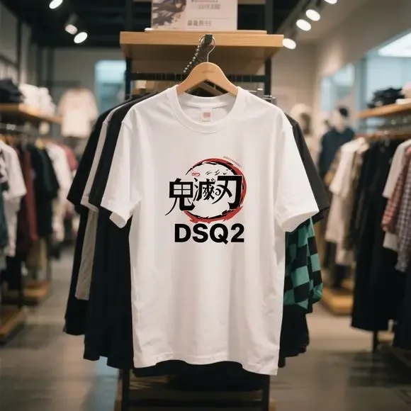 

2025 New in Nezuko Kamado Kimetsu No Yaiba Printing DSQ2 T-shirts Men's Women's Cute Harajuku Kawaii Clothes Tops