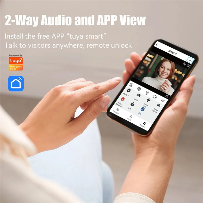 

ABKI-2MP Tuya дверной звонок Wi-Fi видеодомофон 1080P камера датчик движения сигнализация безопасности умный дом/офис удаленная разблокировка