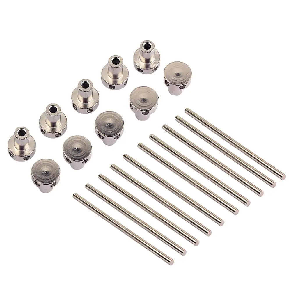 10pcs Spoke Wheel Rod Nuts and 10pcs Steel Bars for Guitar Bass Mandolin