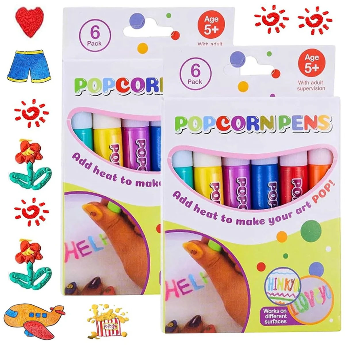 

12PCS Magic Puffy Pens for Kids, Magic Popcorn Pens, DIY Bubble Popcorn Drawing Pens, Popcorn Colors Pens