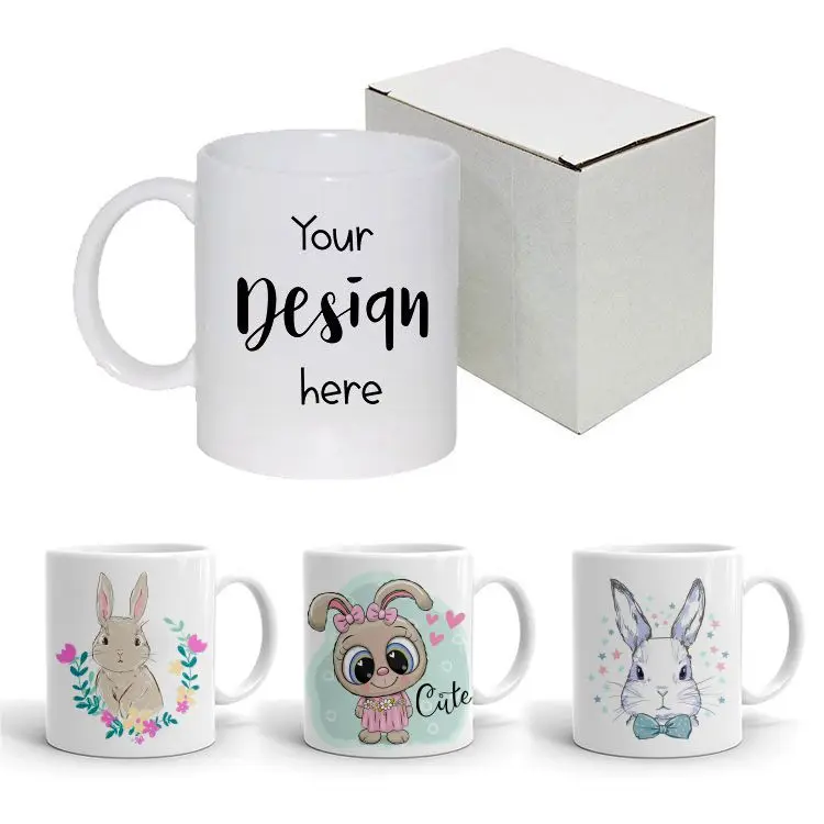 Imagem -05 - Coelho Bonito Impresso Caneca Cerâmica Lembrança Personalizada Presente para Crianças