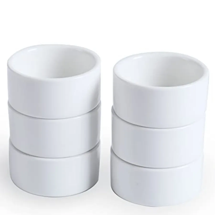 

Мини-фарфоровые тарелки Ramekins на 1 унцию, набор из 6 маленьких керамических блюд для суфле, точный дизайн для соуса, кетчупа, сальсы и джемов, 30 м