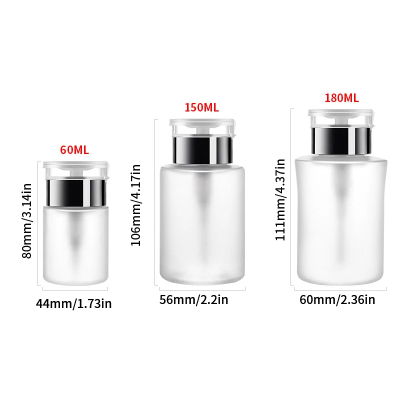 60/150/180/250ml Empty Pump Dispenser Liquid UV Gel Polish Nail Art Polish Clean Bottle Polish Cleanser Remover Bottle