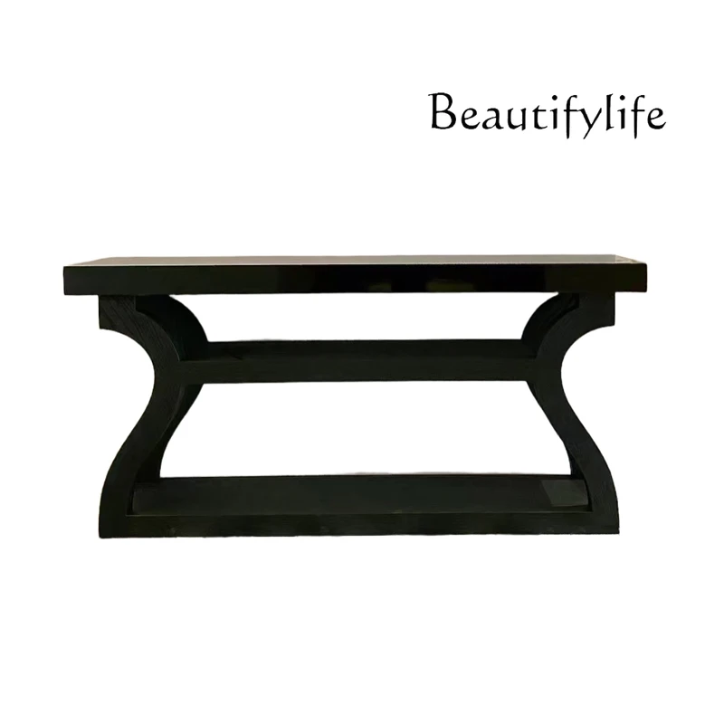 

French retro solid wood entrance table, sofa back against the wall, side table, corridor, aisle, foyer, entrance table