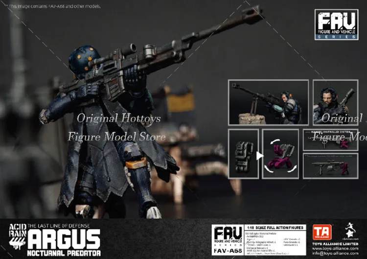 Zure Regenoorlog FAV-A68 1/18 Schaal Mannelijke Soldatenlid Van Argos Dark Jager Buck Squad Volledig Set 3.75-Inch Actiefiguurspeelgoed